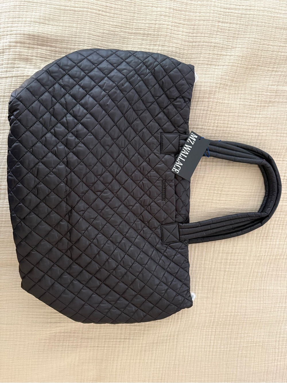 MZ Wallace Black Quilted Metro Tote with Top Handles and Shoulder Strap - Picture 7 of 8